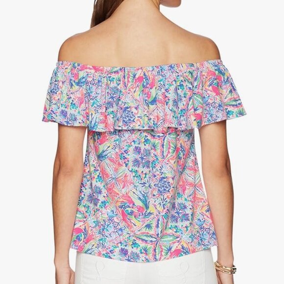 Lilly Pulitzer La fortuna dancing on deck off the shoulder shirt - Picture 2 of 6